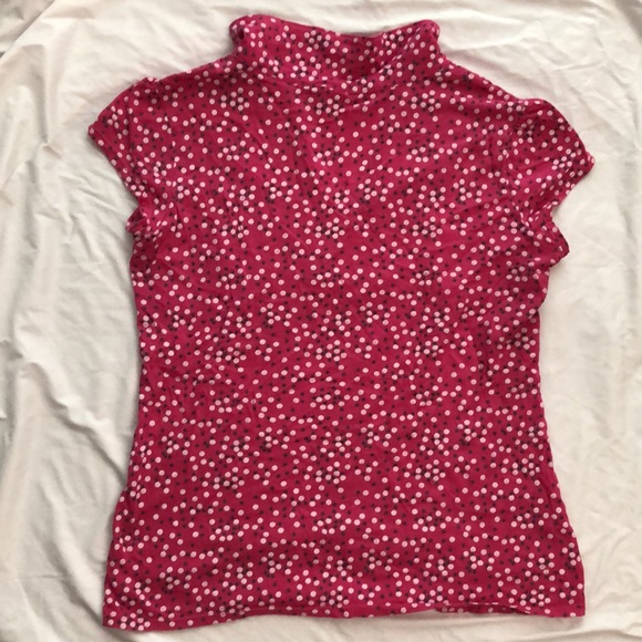 Polka Dot Collared V-Neck Tee - Picture 4 of 8